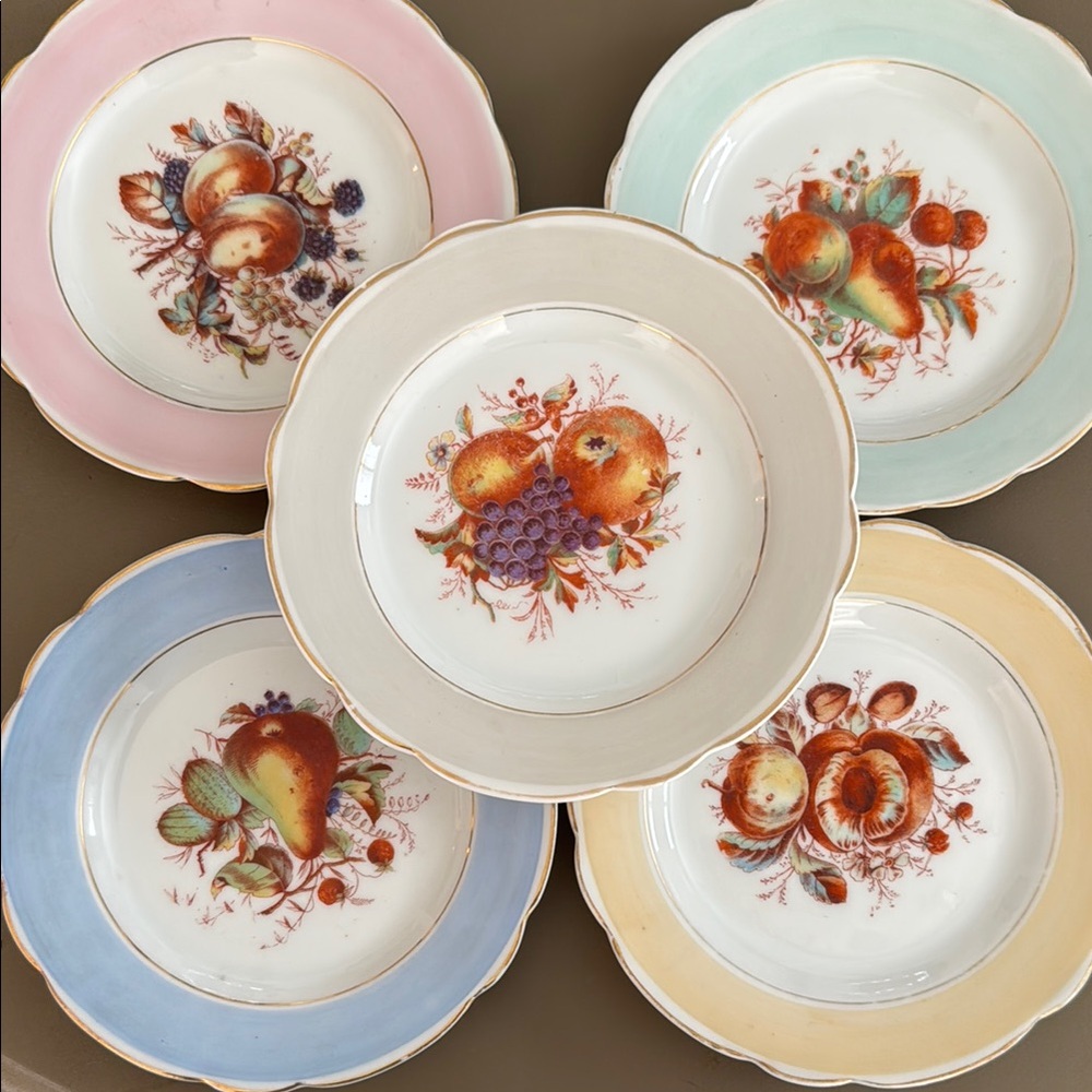 Pink and Blue Fruit Design Wall Decor Plates